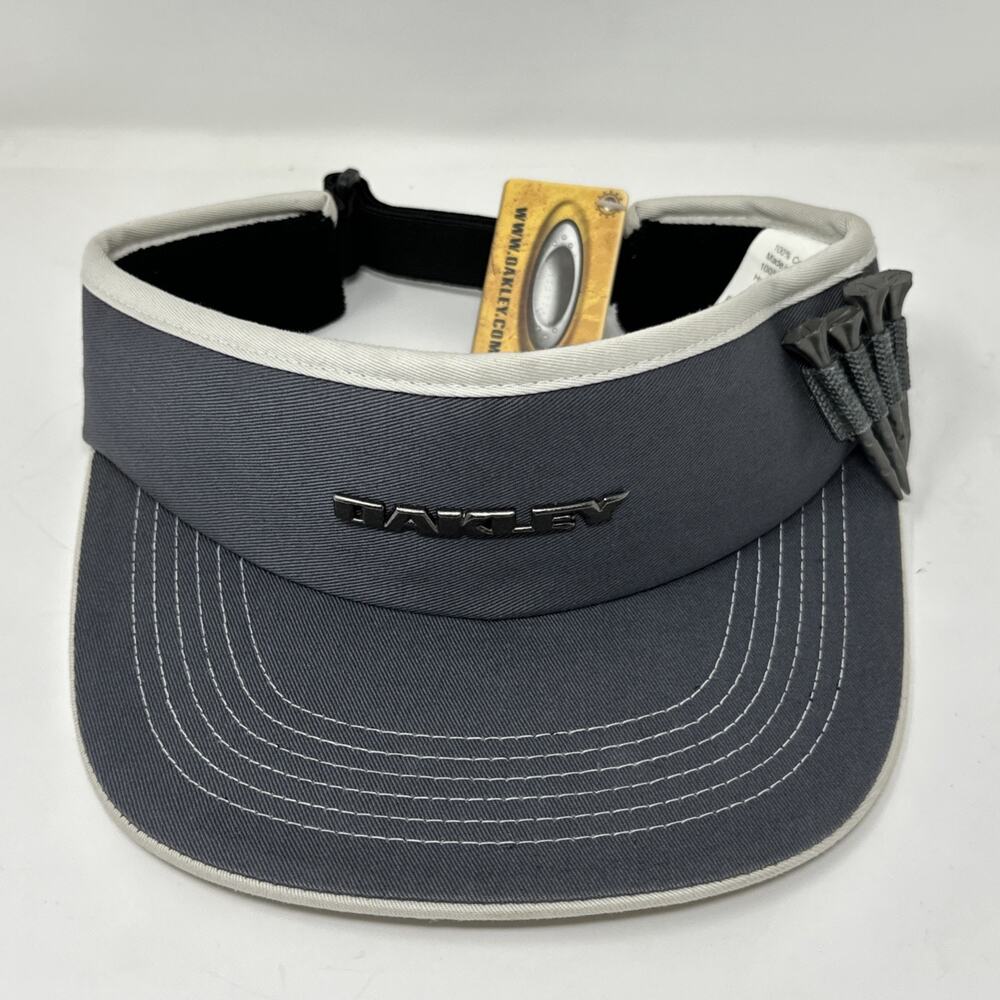 Vintage Oakley Golf Tee Visor Hat Sheet Metal Gray Adjustable Tee Holder Y2K NWT